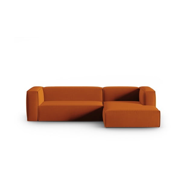 Oranžna žametna kotna sedežna garnitura Mackay – Cosmopolitan Design