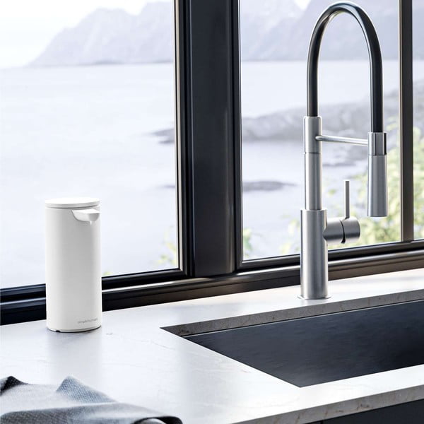 Bel kovinski avtomatski dozirnik za milo 414 ml – simplehuman-image-1