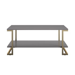 Kavna mizica v sivo-zlati barvi CosmoLiving by Cosmopolitan Camila, 106 x 45 cm