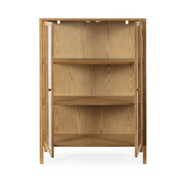 Vitrina v hrastovem dekorju v naravni barvi 90x126x40 cm Ceci – MOME-image-4