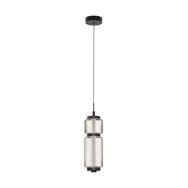 Mat črna steklena LED viseča svetilka ø 12 cm Liesa – Nova Luce