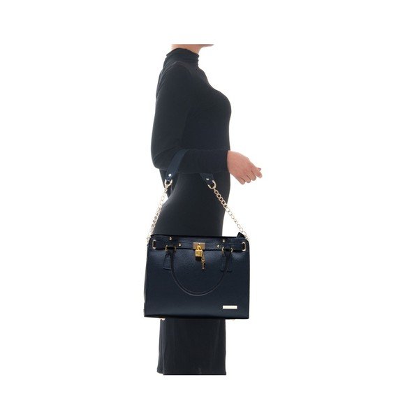 Temno modra usnjena torbica Roberta M Karima Blu-image-1