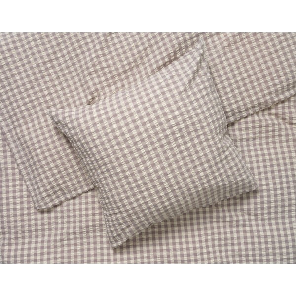 Siva/bež podaljšana posteljnina za zakonsko posteljo iz krepa 200x220 cm Bæk&Bølge – JUNA-image-1