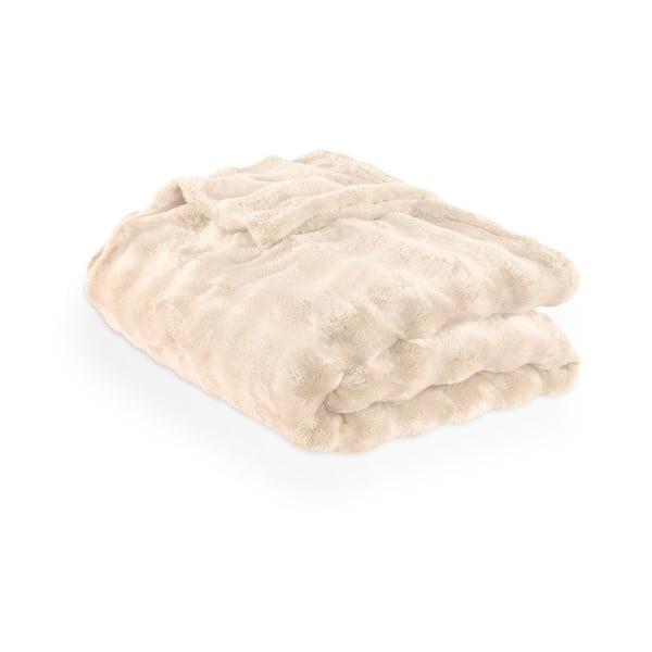 Slonokoščena odeja iz mikropliša 150x200 cm Wave – Tiseco Home Studio