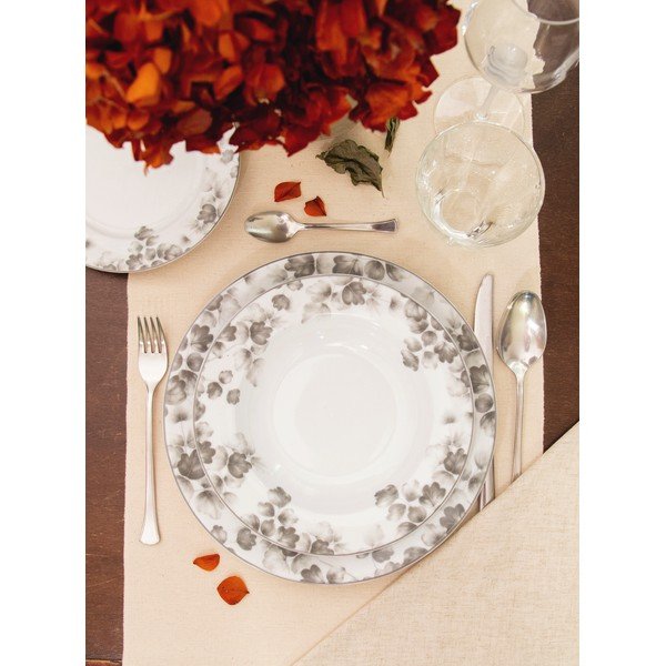 Beli-sivi desertni porcelanasti krožniki v kompletu 6 ks ø 19 cm Foliage gray – Villa Altachiara-image-2