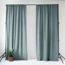 Prašno modra lanena zavesa 140x300 cm Blue Fog – Linen Tales