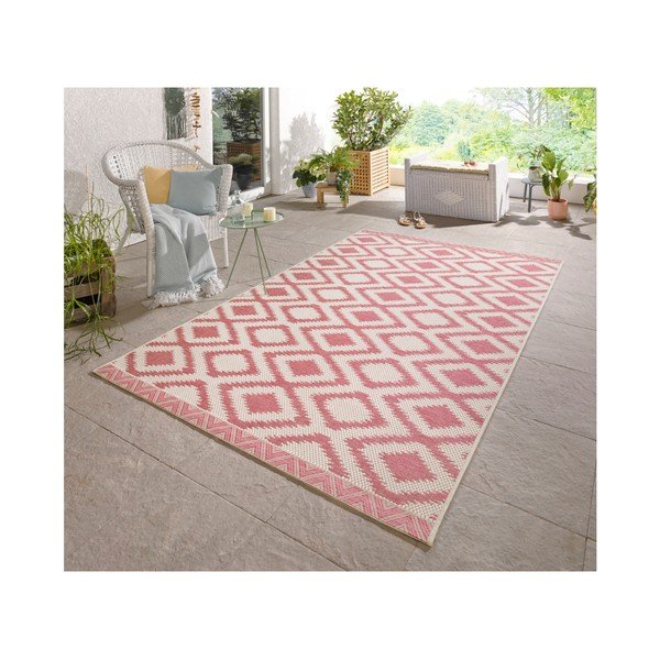 Rdeče-krem zunanja preproga NORTHRUGS Isle, 140 x 200 cm-image-4