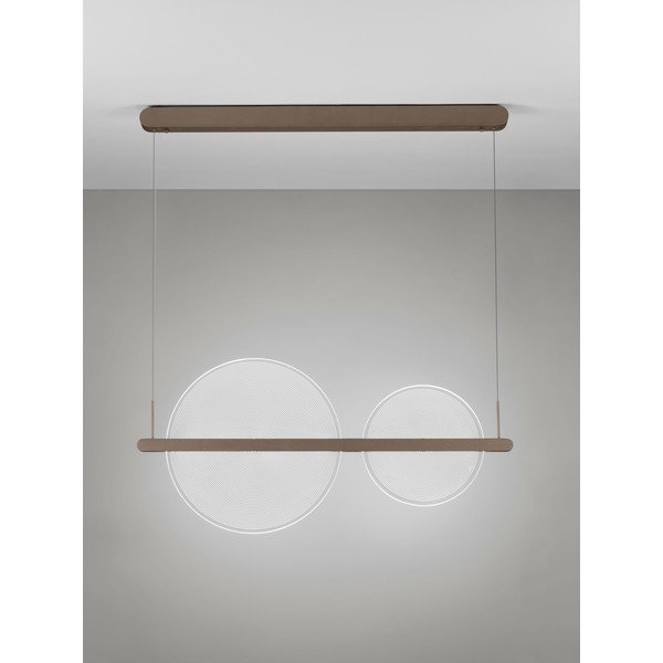 Rjava aluminijasta LED zatemnitvena viseča svetilka s senčilom iz akrilnega stekla Noah – Nova Luce-image-4