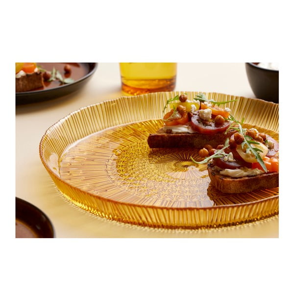 Oranžen steklen servirni krožnik ø 30 cm Kusintha – Bitz-image-3