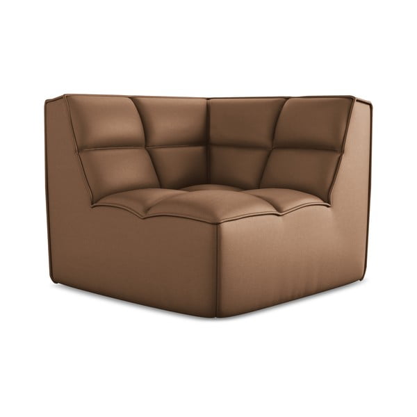 Rjav modul za sedežno garnituro iz umetnega usnja Kalai – Makamii-image-2