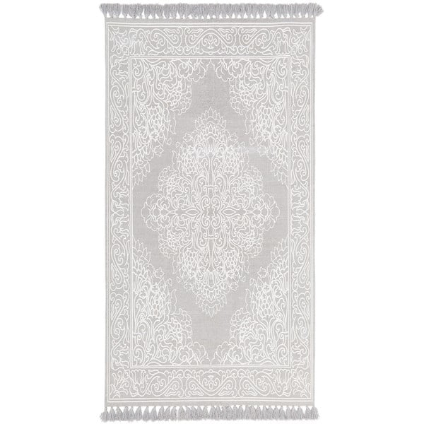 Siva ročno tkana bombažna preproga Westwing Collection Salima, 700 x 140 cm