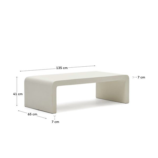 Betonska vrtna miza 135x65 cm Aiguablava - Kave Home-image-3