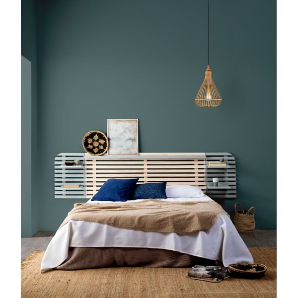 Svetlo sivo/naravno vzglavje iz masivnega bora 240x62 cm Dimas – Marckeric-image-1