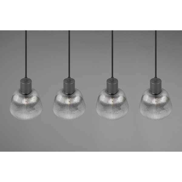 Črna viseča svetilka s steklenim senčilom ø 15 cm Tarifa – Trio-image-3