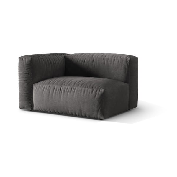 Siv žameten modul za sedežno garnituro (levi kot) Martina – Micadoni -image-1