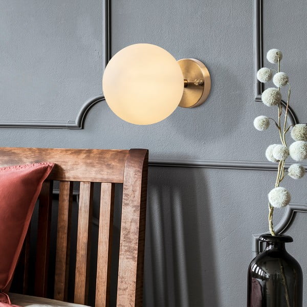 Bela/v bronasti barvi stenska svetilka ø 15 cm Atmaca – Opviq lights-image-4