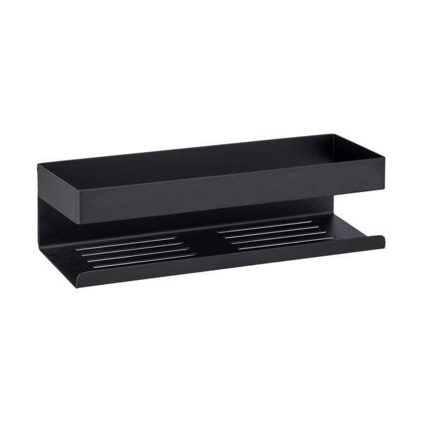 Črna kopalniška polica iz nerjavečega jekla z namestitvijo brez vrtanja Genova – Wenko-image-1