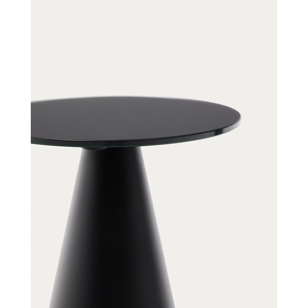Okrogla stranska mizica s stekleno mizno ploščo ø 30 cm Wilshire – Kave Home-image-4