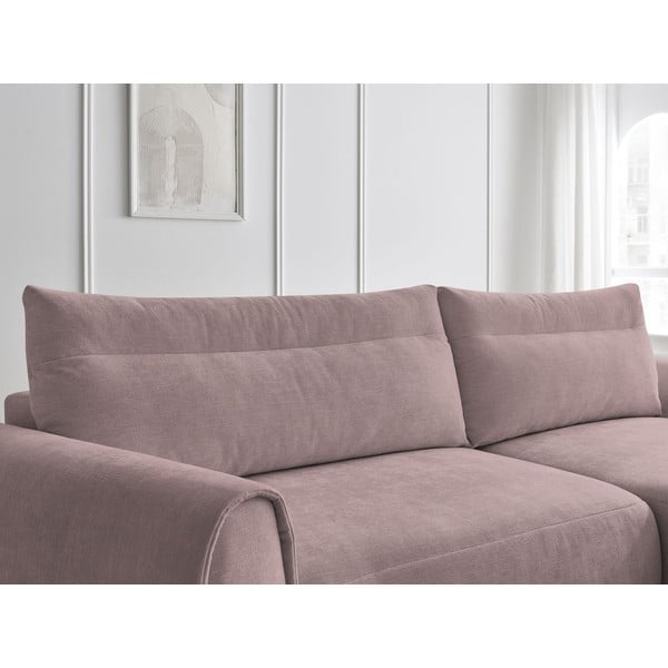 Svetlo rožnata kotna sedežna garnitura Aden – Bobochic Paris-image-4