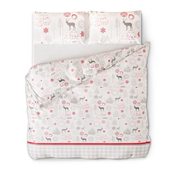Kremno bela flanelna posteljnina za zakonsko posteljo 200x200 cm Lappi – AmeliaHome