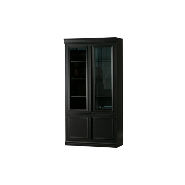 Črna vitrina iz masivnega bora 110x215x44 cm Organize – WOOOD-image-1