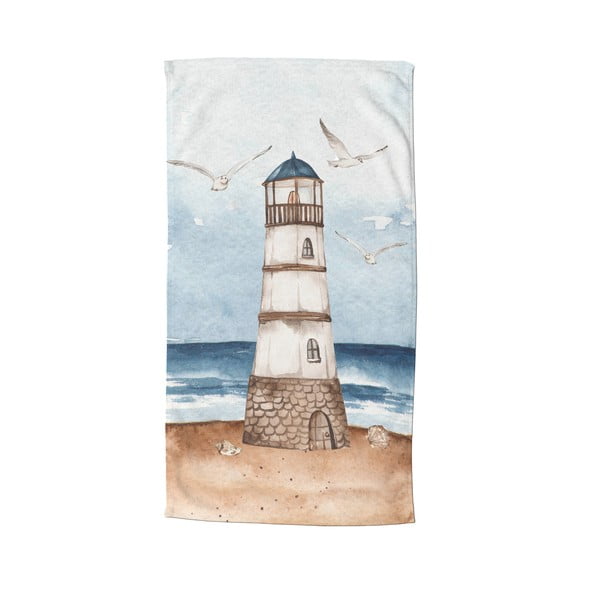 Modra/rjava žametna brisača za na plažo 100x180 cm Berlin – Good Morning