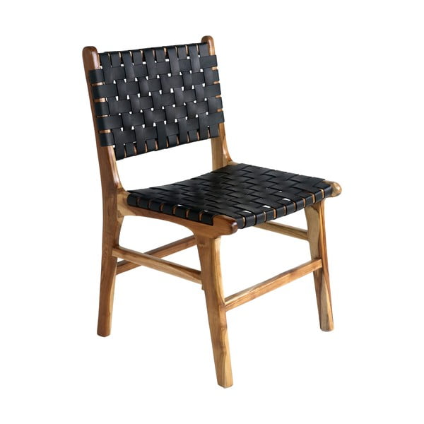 Črni/rjavi jedilni stoli iz masivnega tika v kompletu 2 ks Perugia – House Nordic