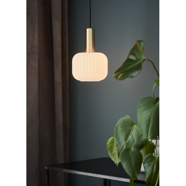 Črna/v zlati barvi viseča svetilka s steklenim senčilom Sober – Markslöjd-image-1