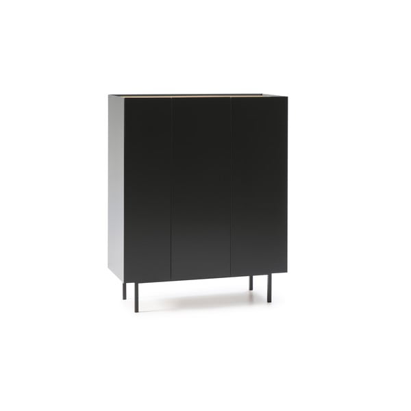Črna visoka komoda v hrastovem dekorju 95x120 cm Arista – Teulat-image-2