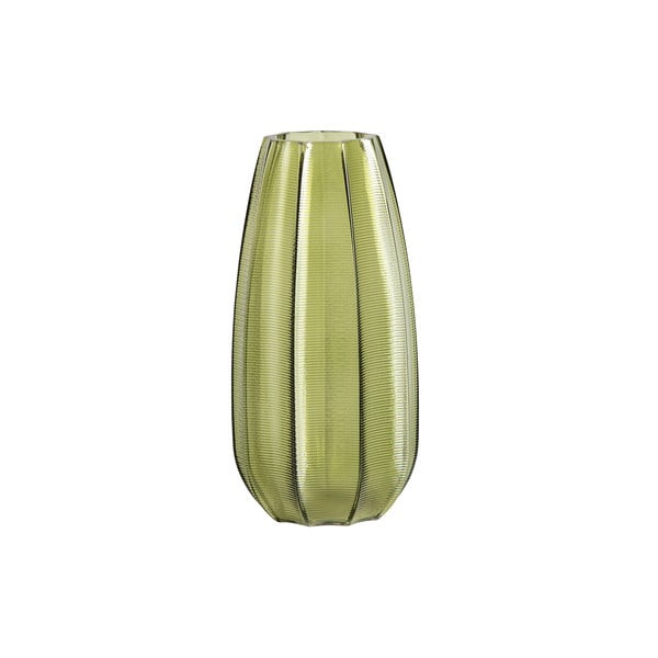 Vaza iz zelenega stekla WOOOD Kali, višina 28 cm