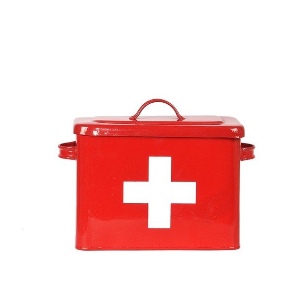 Rdeča kovinska medicinska škatla LABEL51 Firt Aid-image-2