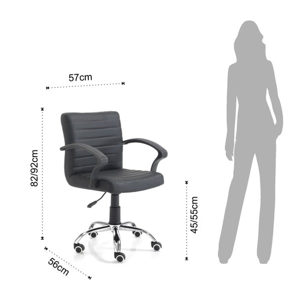 Črn pisarniški stol na kolesih Tomasucci Pany-image-2