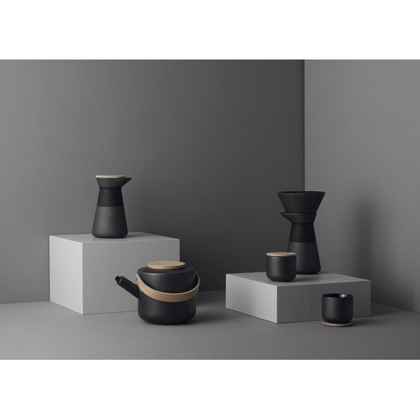 Črn komplet za pripravo filter kave iz kamenine 600 ml Theo – Stelton-image-3
