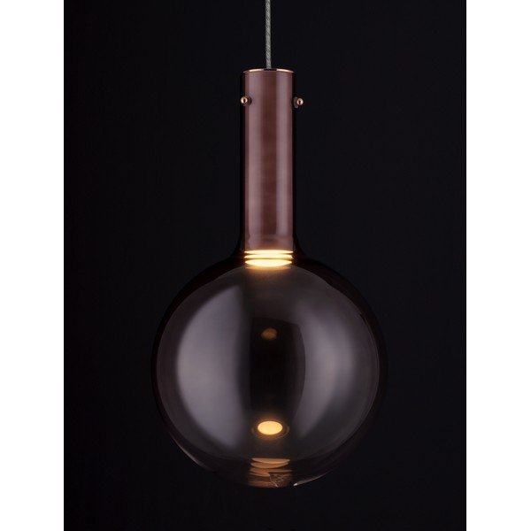 Rjava steklena LED zatemnitvena viseča svetilka ø 25 cm Nostos – Nova Luce-image-1