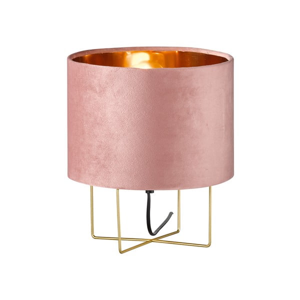 Rožnata namizna svetilka s tekstilnim senčilom (višina 32 cm) Aura – Fischer & Honsel