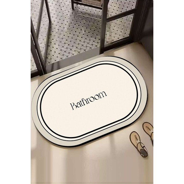 Kremno bela kopalniška preproga 60x100 cm Farbelle – Foutastic-image-1