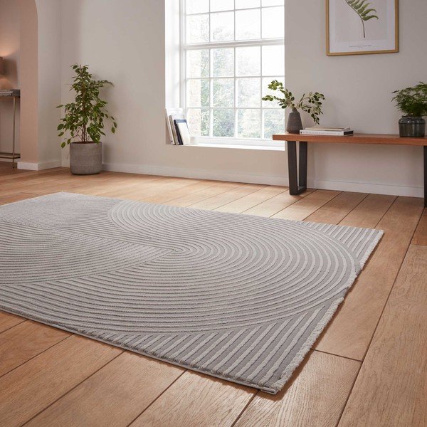 Svetlo siva pralna preproga iz recikliranih vlaken 120x170 cm Flores – Think Rugs-image-2