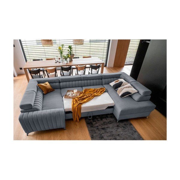 Modra raztegljiva/s prostorom za shranjevanje kotna sedežna garnitura (desni kot/v obliki črke "U") Louis – ELTAP-image-3