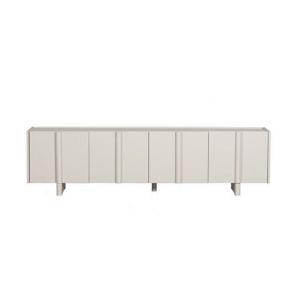 Kremno bela modularna TV omarica iz masivnega bora 200x53 cm Basu – WOOOD