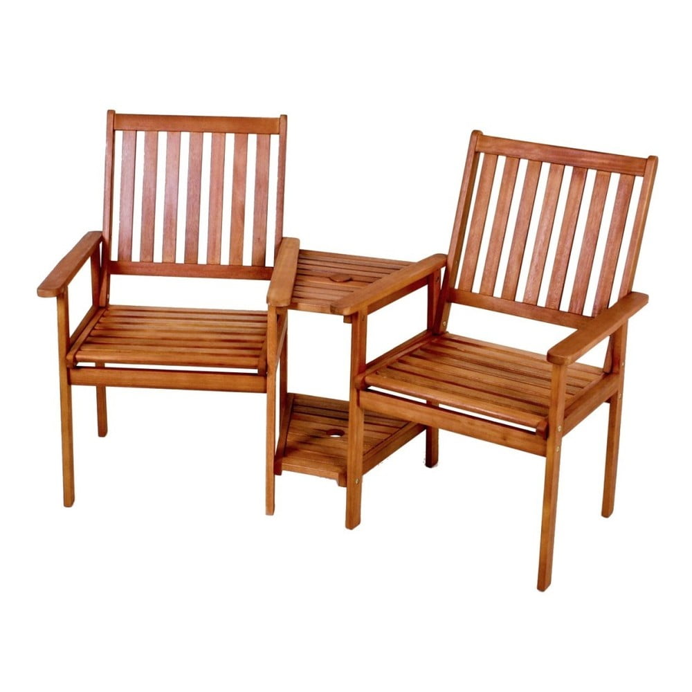 Vrtni dvojni fotelj iz evkaliptusovega lesa ADDU Edison