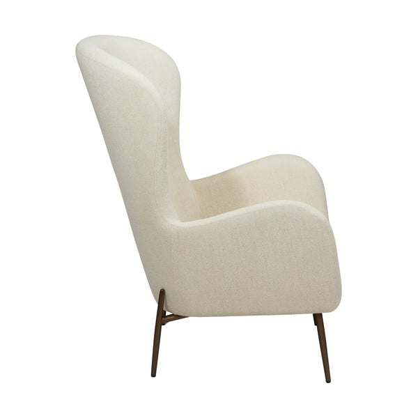 Kremno bel fotelj iz tkanine bouclé Glam – DAN-FORM Denmark-image-3