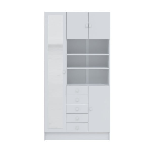 Bela kopalniška omarica 90x182 cm Combi – TemaHome