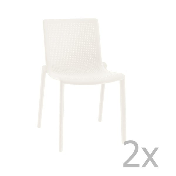 Komplet 2 belih vrtnih stolov Resol Beekat Simple
