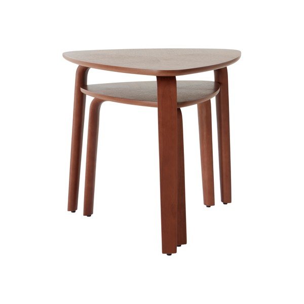 Stranske mizice v kompletu 2 ks v orehovem dekorju 55x56 cm Tulua – Jotex-image-2
