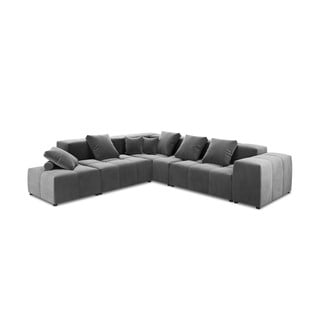 Siv žametni kotni kavč (obojestranski) Rome Velvet - Cosmopolitan Design 