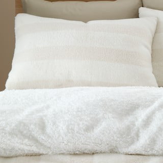 Kremno bela enojna posteljnina iz mikropliša 135x200 cm Stripe Fur – Bianca