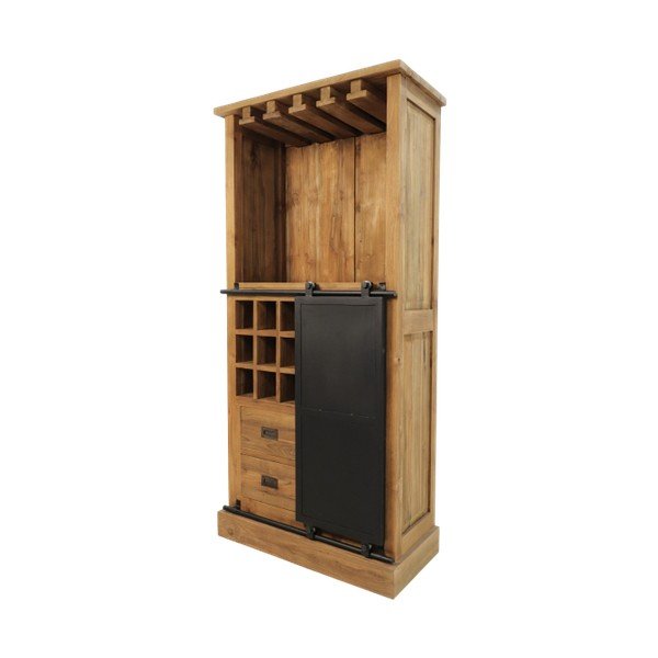 Stojalo za vino za 18 steklenic iz tikovine 84x177 cm Blackburn - HSM collection-image-3