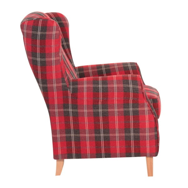 Rdeč karirast fotelj Max Winzer Lorris Vintage-image-3