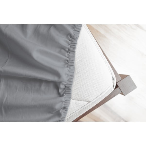 Siva napenjalna flanelna rjuha 180x200 cm – Good Morning-image-1