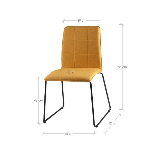 Komplet 4 rumenih jedilnih stolov sømcasa Malina-image-2